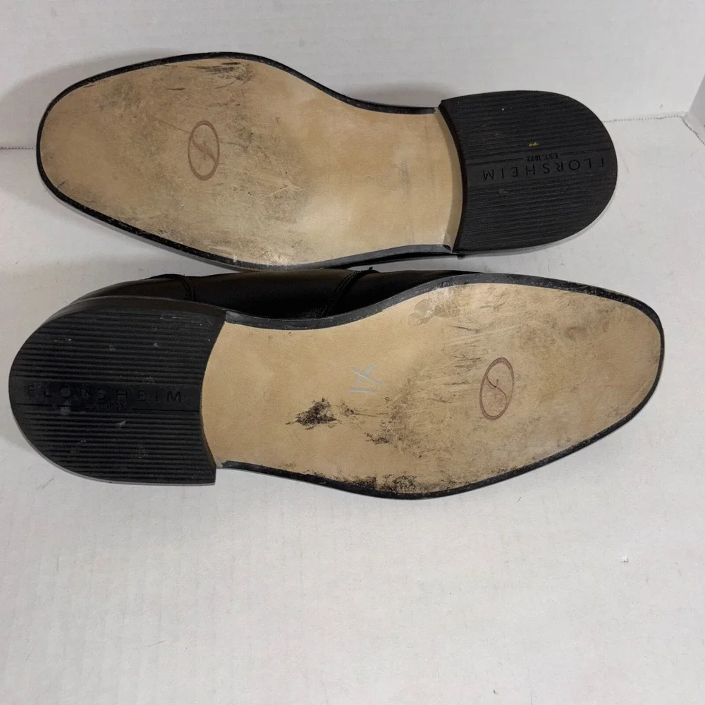 Florsheim Black Split Toe Square‎ Toe Oxfords men's size 10D